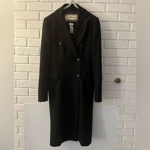 Women's Black wool Double-Breasted Coat(By Marlene Birger)